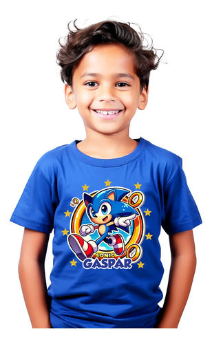 Polera Sonic Personalizada Niños Algodón 100% D1