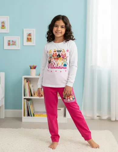 Pijama Largo Duendes Mágicos Niña Personalizado Algodón