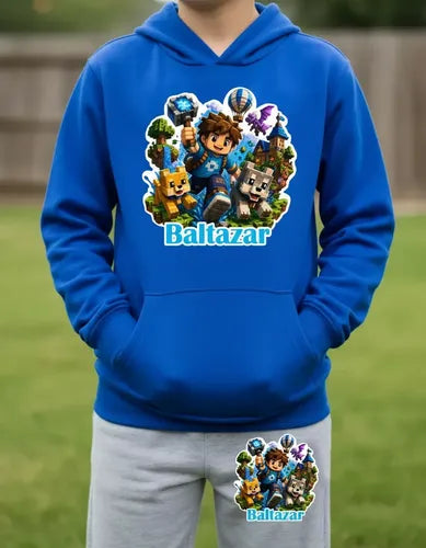 Buzo Videojuego Personalizado Niño Conjunto Deportivo Bloque