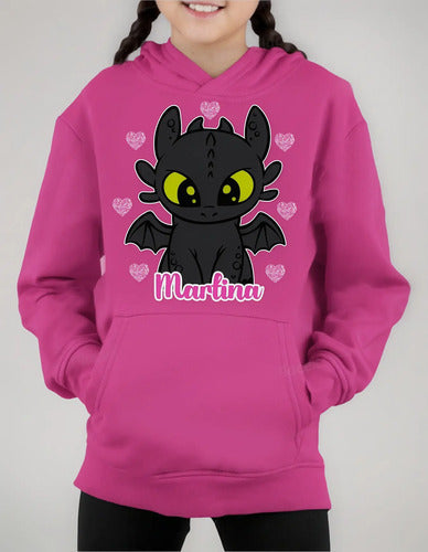 Polerón Canguro Chimuelo Dragon Niñas Personalizado Algodón