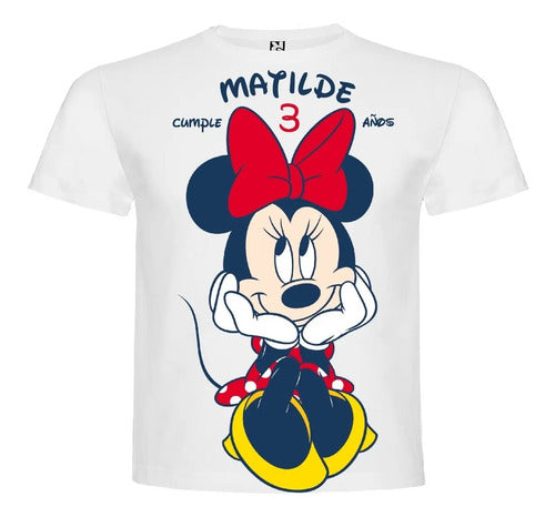 Polera Estampada Niña Cumpleaños Minnie Mouse