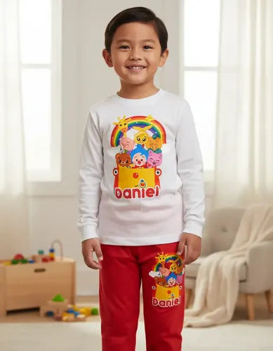 Pijama Largo Plim Plim Niños Algodón Personalizado