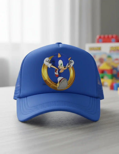 Jockey Gorro Niños Sonic Anillo Corriendo Regalo Navidad Azul
