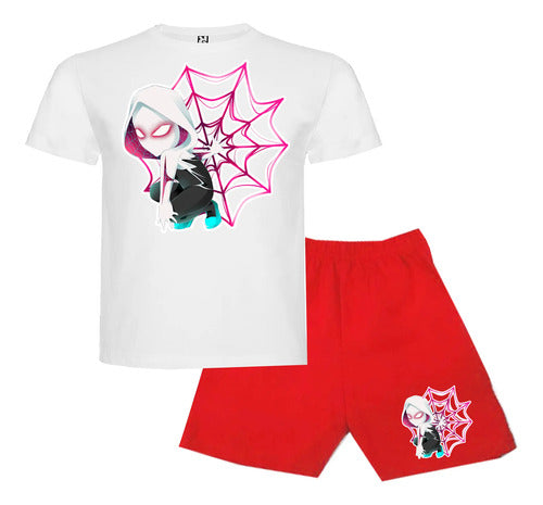 Pijama Corto Niñas Algodon Gwen Stacy Spiderman