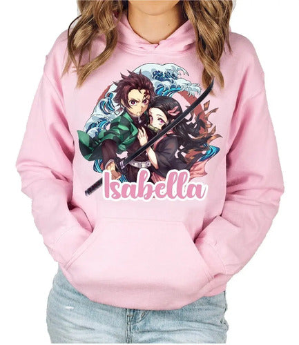 Polerón Kimetsu Demon Slayer Niñas Personalizado Algodón 3
