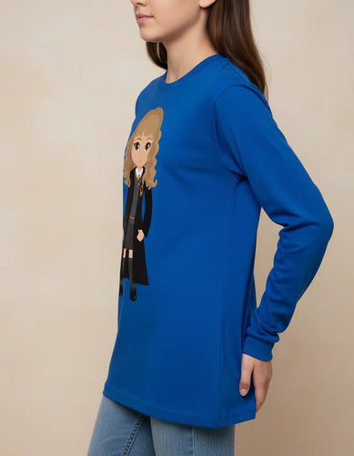 Polera Manga Larga Algodón Niñas Hermione Harry Potter