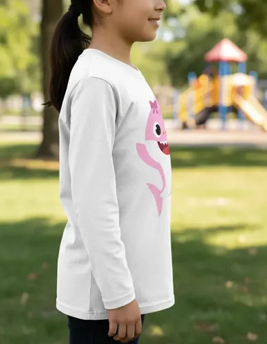 Camiseta Polar Manga Larga Polera Niñas Baby Shark Niña
