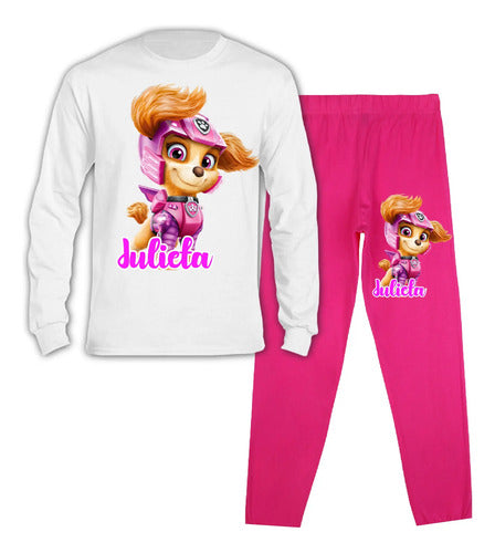 Pijama Largo Marshall Paw Patrol Niños Algodón Personalizado