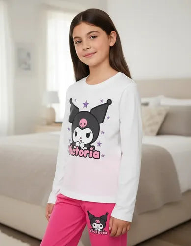 Pijama Largo Kuromi D2 Niñas Personalizado Algodon