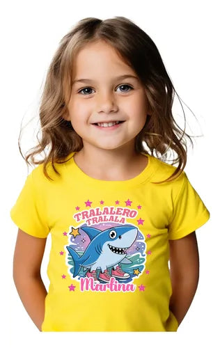Polera Tralalero Tralala Niñas Personalizada Algodón 100%