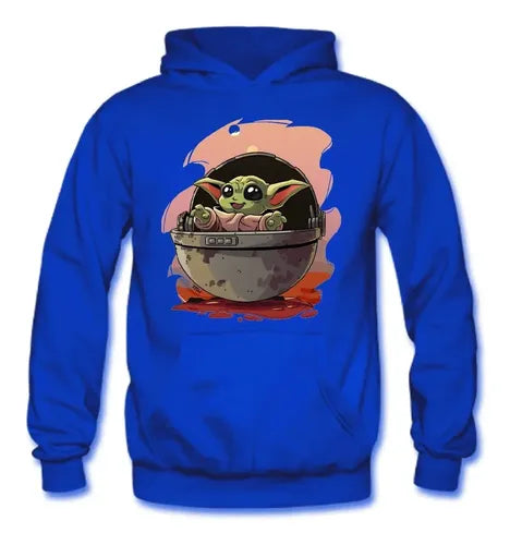 Polerón Canguro Algodón Niños Baby Yoda