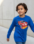 Polera Manga Larga Algodón Niños Auto Rojo Hot Wheels