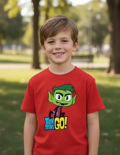 Polera Color Algodón 100% Niños Chico Bestia Titanes