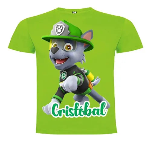 Polera Rocky Paw Patrol Personalizada Niños 100% Algodón 2