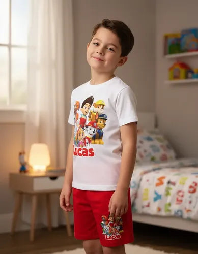Pijama Paw Patrol Niñas Personalizado 100%  Algodón Niños