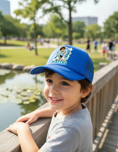 Jockey Personalizado Futbol Argentina Niño Ajustable Azul S Futbol Argentina