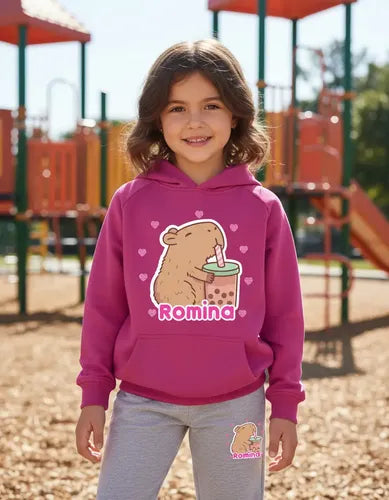 Buzo Capibara Pantalon Poleron Personalizado Niñas D1