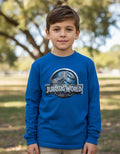Polera Manga Larga Algodón Niños Jurassic World Dinosaurios
