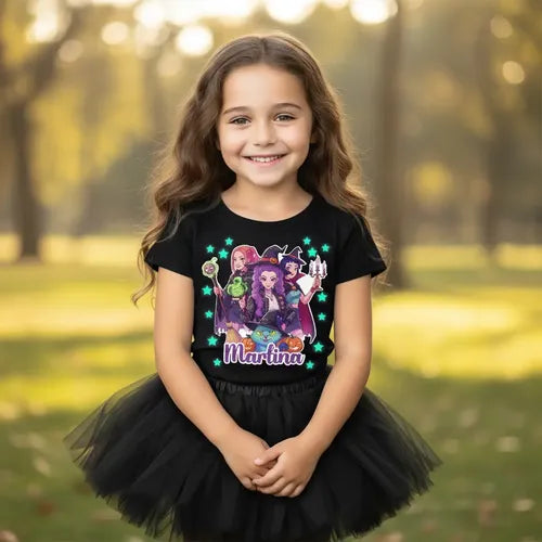 Disfraz Huntrix Halloween Polera Tutu Guerreras K Pop Personalizado Niñas