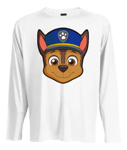 Camiseta Polar Manga Larga Polera Niño Chase Paw Patrol
