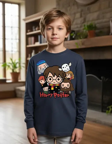 Polera Manga Larga Algodón Niños Harry Potter Nuevo