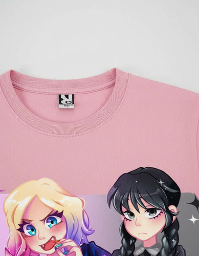 Polera Color Algodón 100% Niñas Merlina Enid Kawaii
