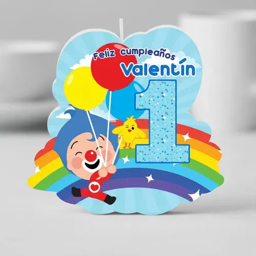 Vela De Cumpleaños Plim Plim Niños  Personalizada
