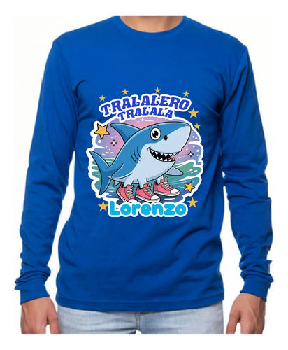 Polera Tralalero Tralala Personalizada Niños Manga Larga
