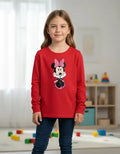 Polera Manga Larga Algodón Niñas Minnie Mouse