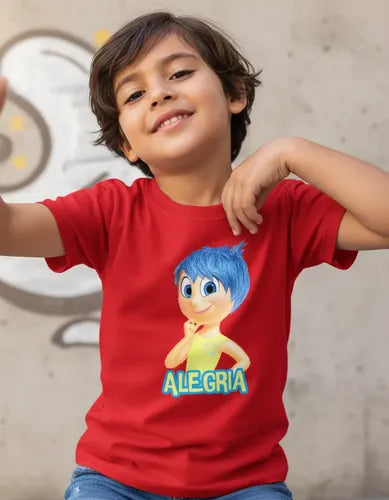 Polera Color Algodón 100% Niños Intensa Alegria Mente