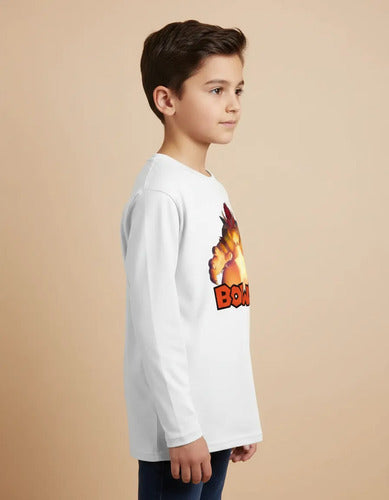 Camiseta Polar Manga Larga Polera Niño Bowser Pelicula Mario