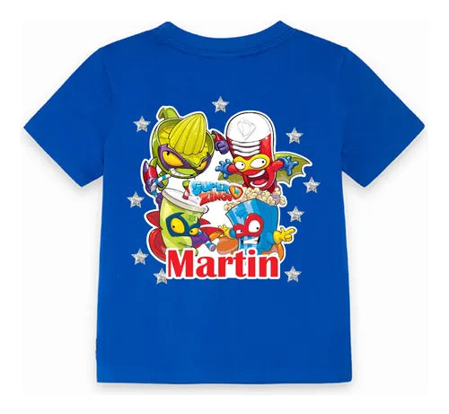Polera Super Zings Personalizada Niños Algodón100%