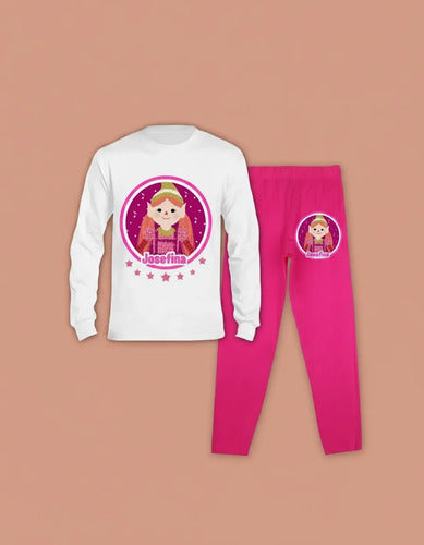 Pijama Largo Miel Duendes Mágicos Personalizado Algodón
