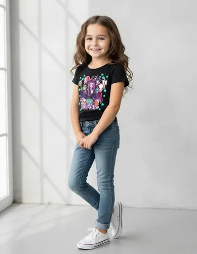Polera Huntrix Halloween Guerreras K Pop Personalizada Niña