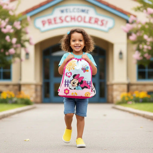 Mochila Bolsa Tela  Jardin Infantil Colegio Minnie Mouse 1 Fucsia Personalizado