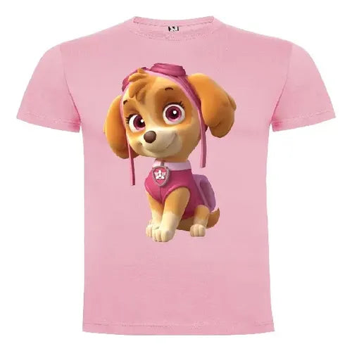 Polera Color Algodón 100% Niñas Skye Paw Patrol