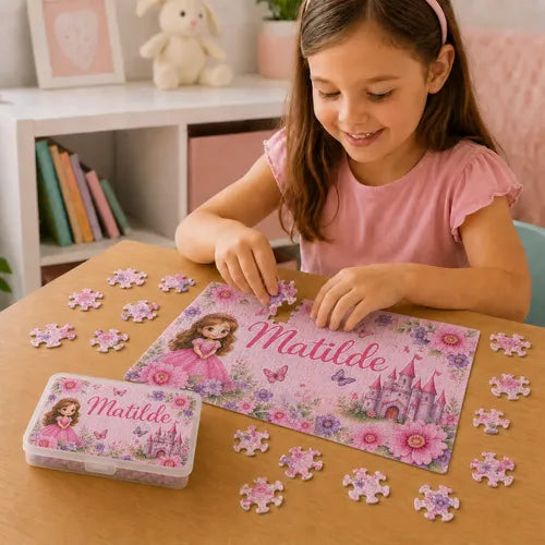 Puzzle Rompecabezas Personalizado Princesa Castillo Nombre