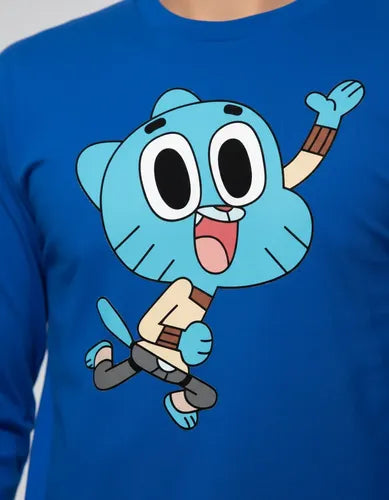 Polera Manga Larga Algodón Niños Gumball