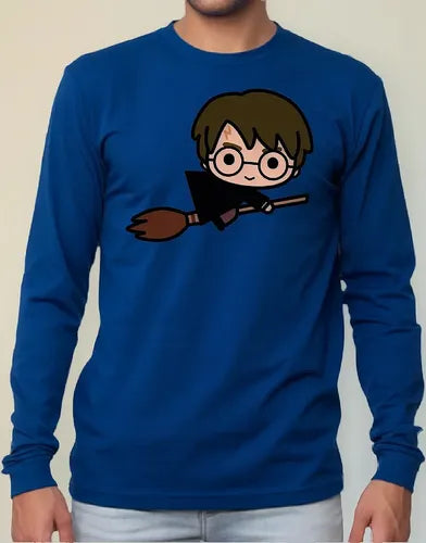 Polera Manga Larga Algodón Niños Harry Potter