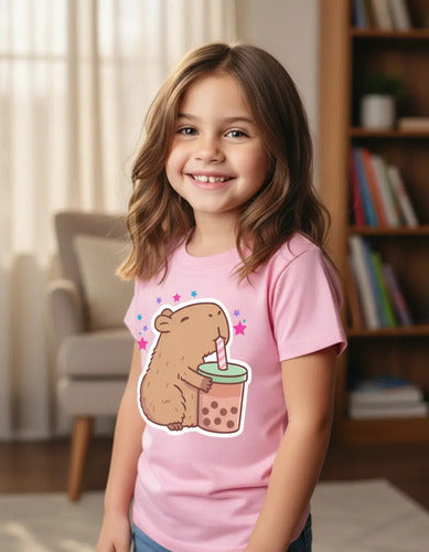 Polera Capibara Niñas Algodón 100%