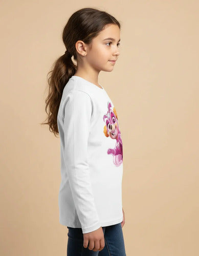 Camiseta Polar Manga Larga Polera Niñas Skye Mighty Paw