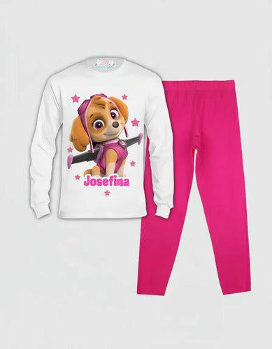 Pijama Largo Skye Paw Patrol 4 Personalizado Algodón