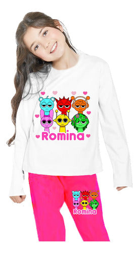 Pijama Largo Sprunki Niñas Algodón Personalizado