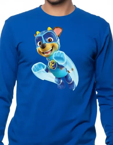 Polera Manga Larga Algodón Niños Chase Mighty Paw Patrol