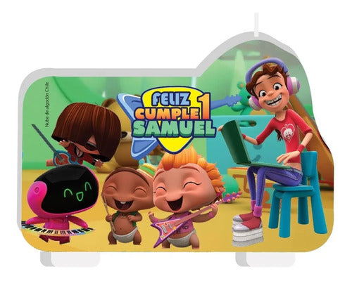 Vela De Cumpleaños Mini Beat Power Rockers Personalizada