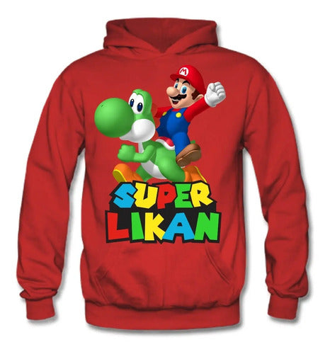 Polerón Mario Bros- Yoshi Niño Personalizado Algodón