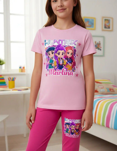 Polera Calza Huntrix Demon Hunters K Pop Niñas Personalizado