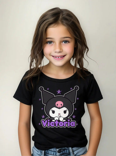 Polera Kuromi Niñas Personalizada Algodón 100% D2