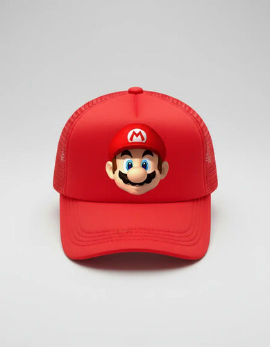 Jockey Gorro Niños Mario Bros Cara Regalo Navidad Rojo 2-12