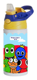 Botella Agua Colegio Rainbow Friends Personalizada Niños Blanco